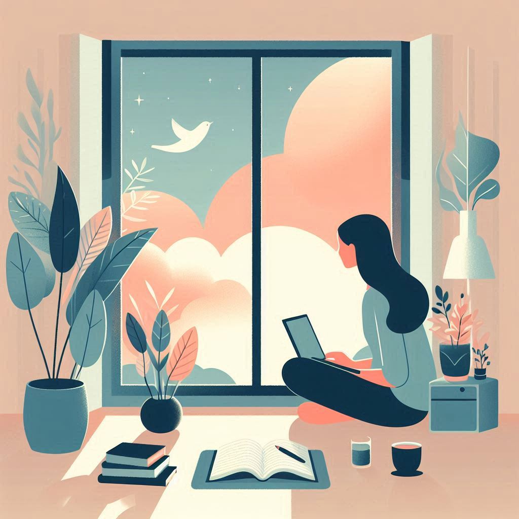 Reflection by window